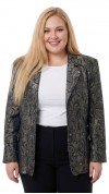 Pamela blézer zöld jackard mintás Pamela blézer zöld jackard mintás